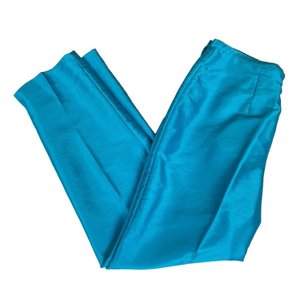 Vintage 90s Teal Pencil Pants Women 12 High Waist Giorgio Fiorline